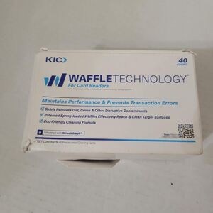 WAFFLE TECHNOLOGY  BOX OF 37 KIC Team Smart Card Reader Cleaning Card